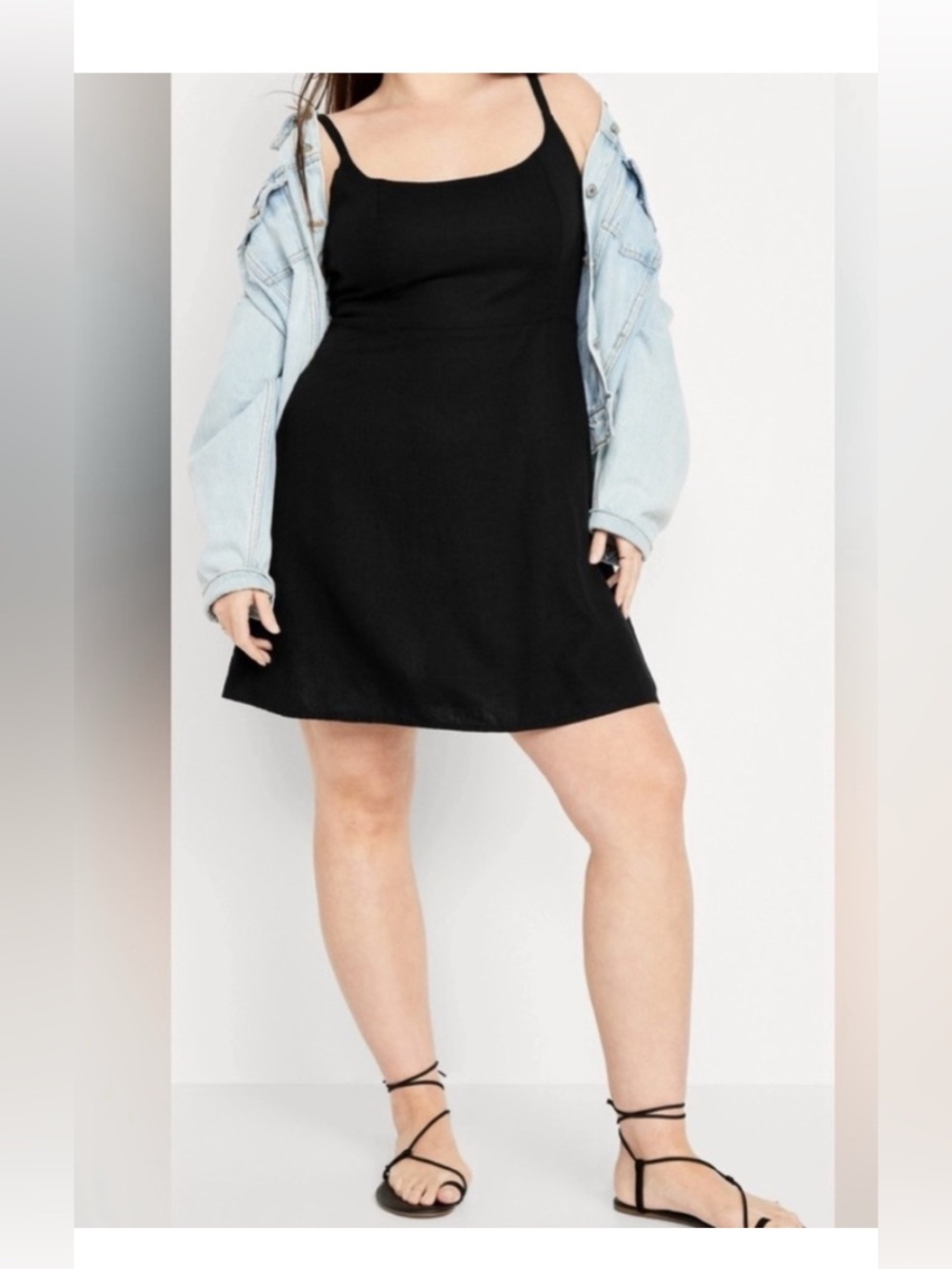 Old Navy Black A-Line Linen Dress. Women’s XL